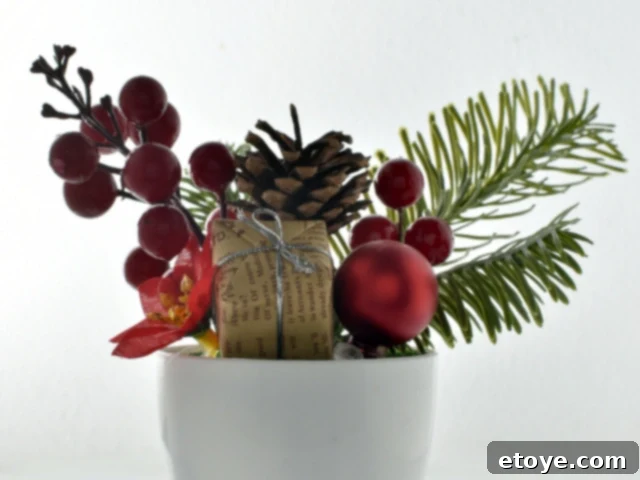 Creative Christmas vase elements for small space holiday decor