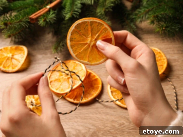 How to make beautiful dried orange slices for festive decorations