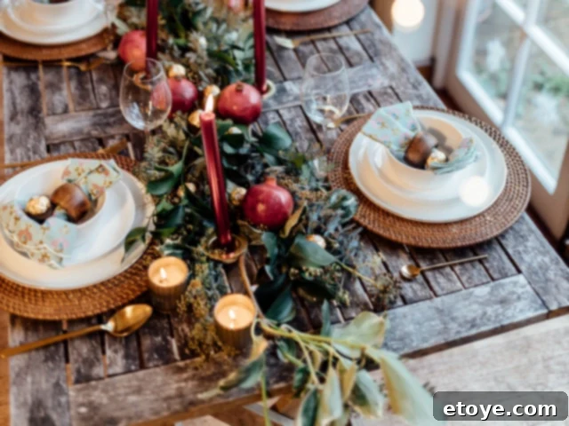 Elegant natural holiday centerpiece featuring fresh greenery