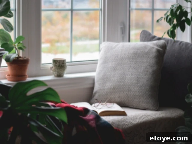 book nook with plants