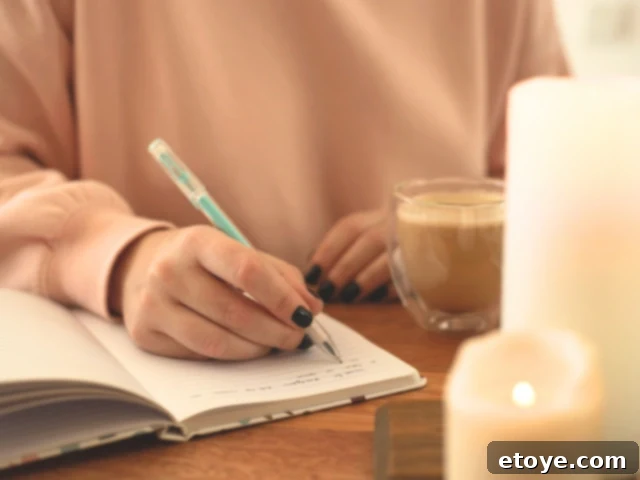 person journaling to reflect on life and growth