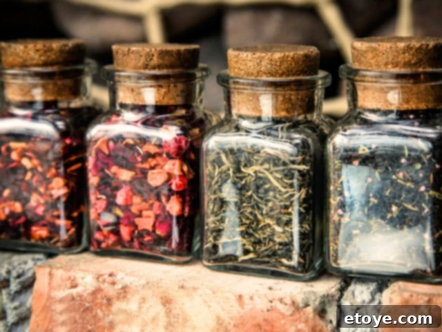 anti-aging teas in jars