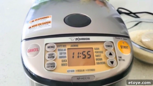 Zojirushi NP-HCC10 The Best Rice Cooker Evaluated 4 Close-up of the elegant Zojirushi rice cooker control panel