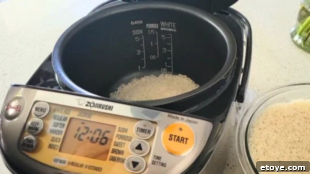 Zojirushi NP-HCC10 The Best Rice Cooker Evaluated 6 Detailed view of the Zojirushi rice cooker's inner pot with water level markings