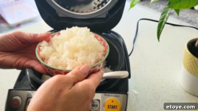 Zojirushi NP-HCC10 The Best Rice Cooker Evaluated 8 Zojirushi rice cooker with cooked rice, ready to serve