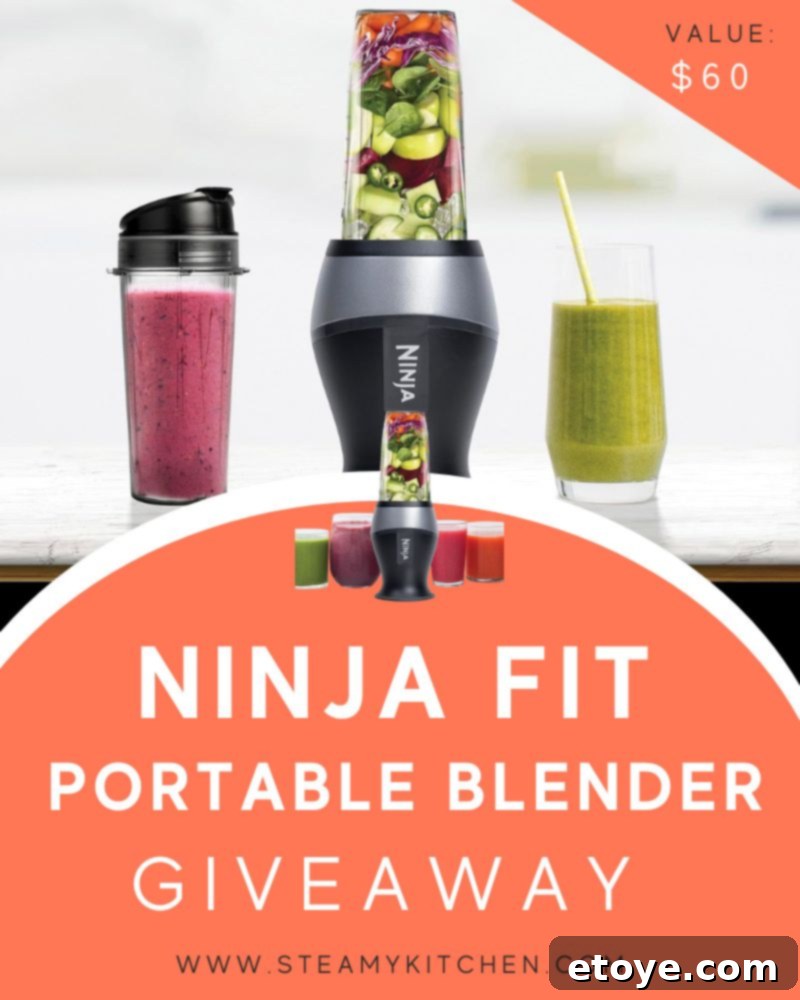 Ninja Fit Portable Blender shown with a vibrant green smoothie and travel lid