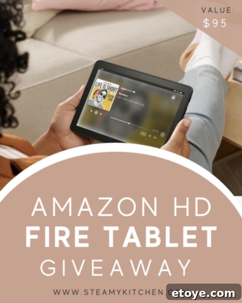 amazon fire hd tablet giveaway featuring a person using the tablet for leisure