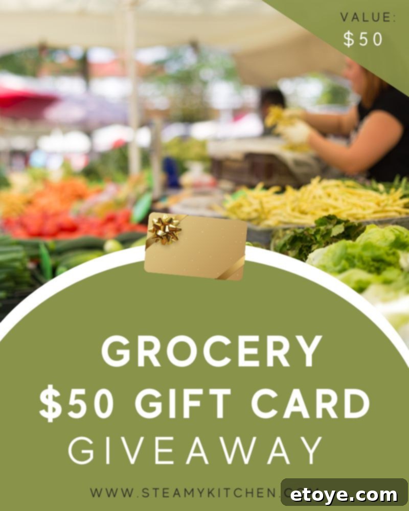 Win a $50 Grocery Gift Card 2 Win a $50 Grocery Gift Card Giveaway from Steamy Kitchen