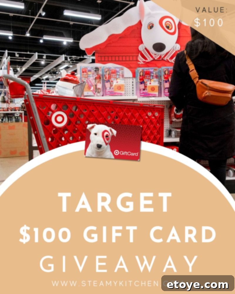 Win a $100 Target Gift Card in our exciting giveaway! Perfect for groceries, home essentials, or a personal treat.