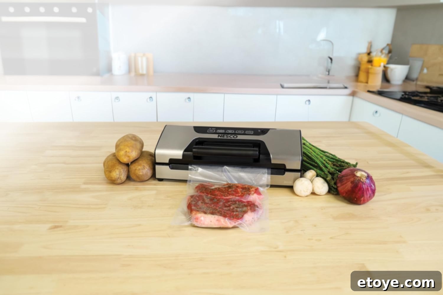 Nesco VS-12 Deluxe Food Vacuum Sealer features in action