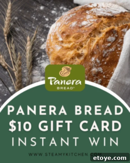 Panera Bread $10 Gift Card showing a variety of Panera's fresh menu items