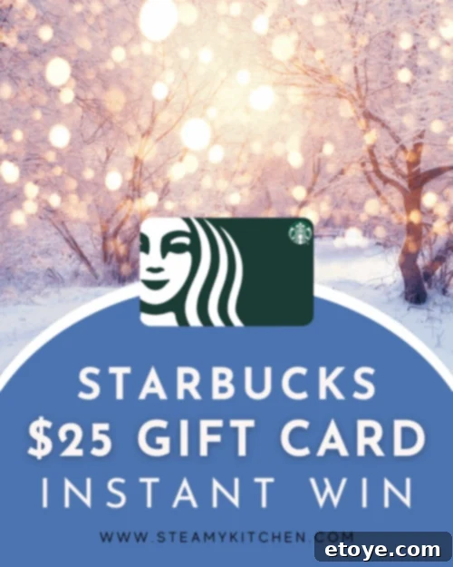 Starbucks gift card and snowflakes in a festive winter setting