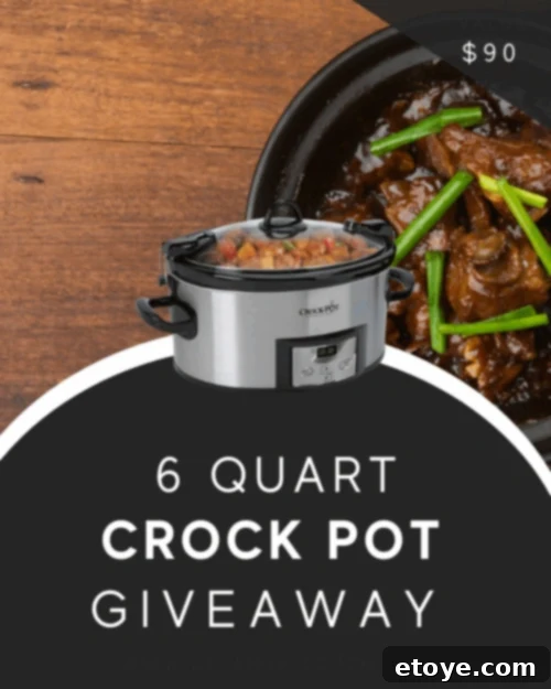 Win a 6 Quart Slow Cooker 2 A 6 Quart Crock Pot slow cooker, ready for delicious home-cooked meals.