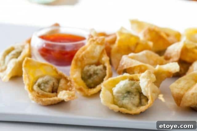 Chinese Fried Wontons on table