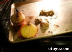 Char onions and ginger for Vietnamese Pho Recipe