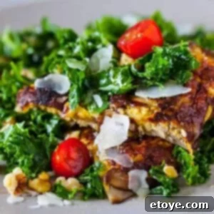 Mushroom Omelet and Kale Salad 4 Kale Salad with Miso-Mushroom Omelet