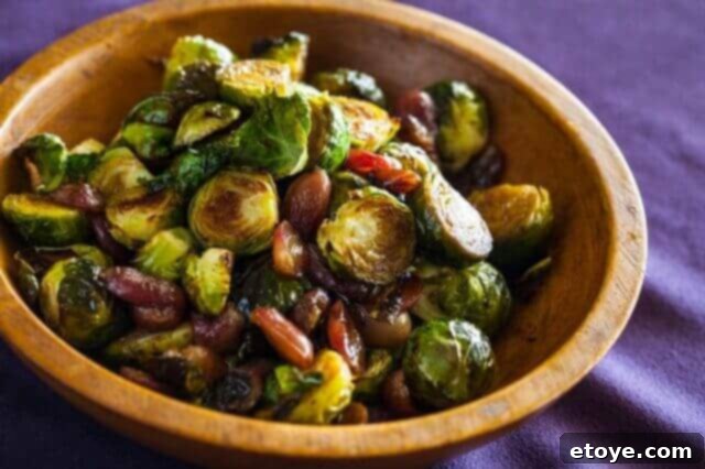 Roasted Brussels Sprouts and Grapes
