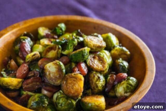 Roasted Brussels Sprouts and Grapes