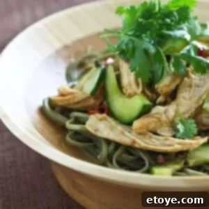Asian Sesame Chicken Noodle Salad served in a bowl