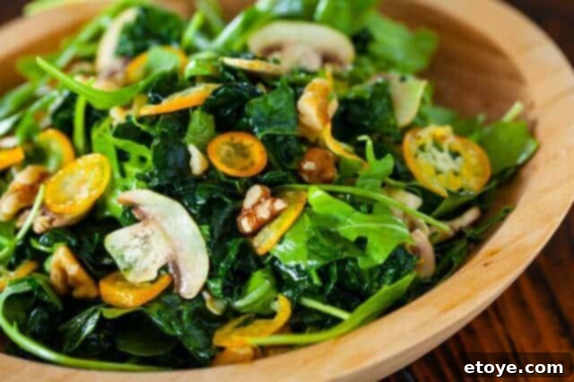 Kale Kumquat Salad Recipe Close-up of Fresh Kumquats and Salad Ingredients