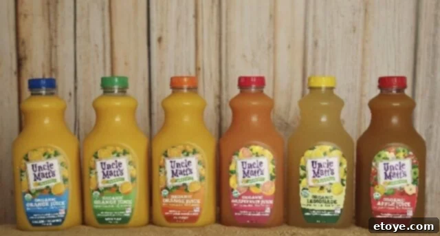 Uncle Matt's Organic Juice Lineup - A Spectrum of Organic Goodness