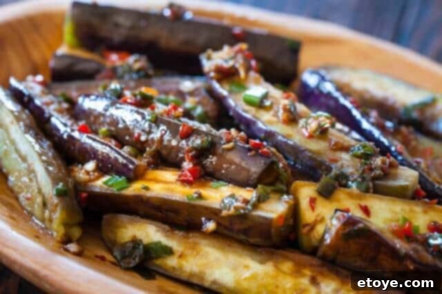 Chinese Eggplant Recipe with Spicy Garlic Sauce