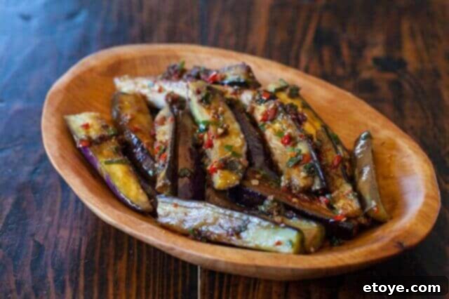 plate Chinese Eggplant with Spicy Garlic Sauce