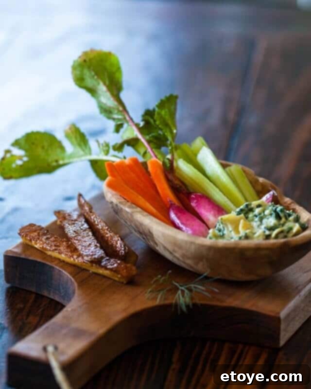 Garlicky Spinach Artichoke Dip with Tofu Fries Recipe Garlicky Spinach Artichoke Dip with Tofu Fries Recipe