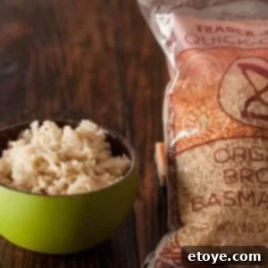 Trader Joe's Quick Cooking Brown Rice Review: Does It Deliver? 4 Perfectly cooked quick brown rice in a bowl, ready to serve.