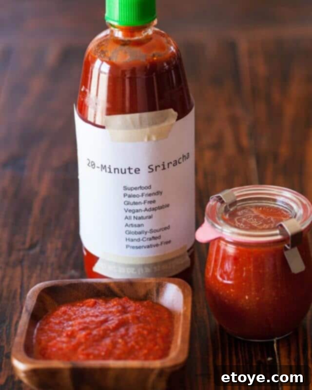Homemade Sriracha Sauce: Your 20-Minute Recipe Guide homemade sriracha sauce in bottle