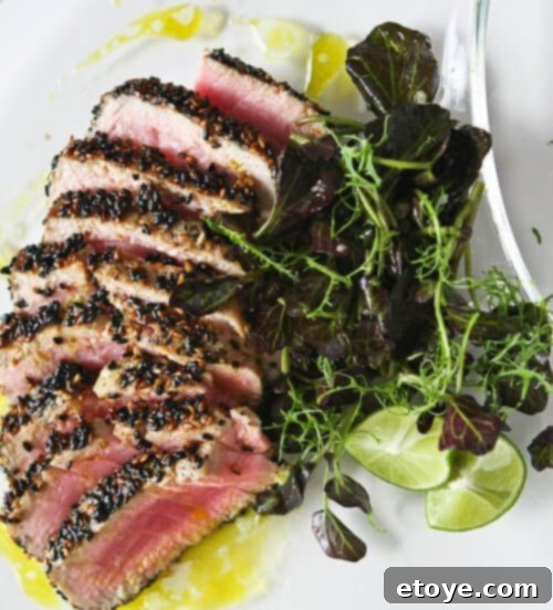 Sesame Seared Tuna with Lime Ginger Vinaigrette Sesame Seared Tuna with Lime Ginger Vinaigrette