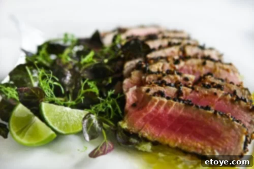 Sesame Seared Tuna with Lime Ginger Vinaigrette Sesame Seared Tuna with Lime Ginger Vinaigrette Final Dish