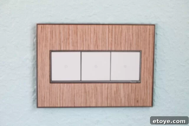 Adorne Products 500 Wall Makeover Challenge 6 New, Modern Legrand Adorne Light Switch Installed