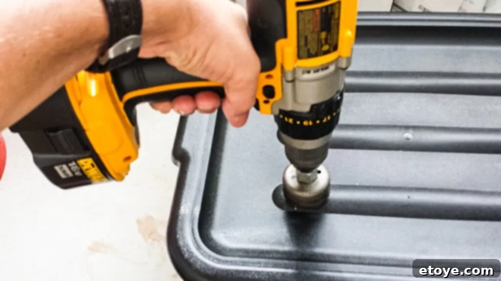 Drilling Holes in Hydroponic Tub Lid