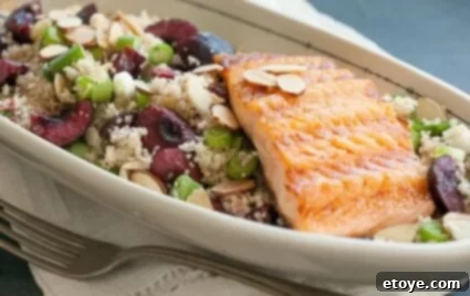 Win a $100 Whole Foods Gift Card 4 Grilled salmon served with a side of cherry couscous