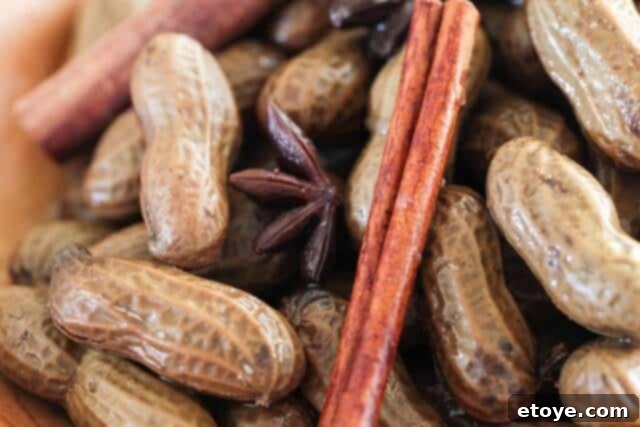Classic Chinese Boiled Peanuts 7 Close-up of a rustic bowl filled with perfectly boiled Chinese peanuts