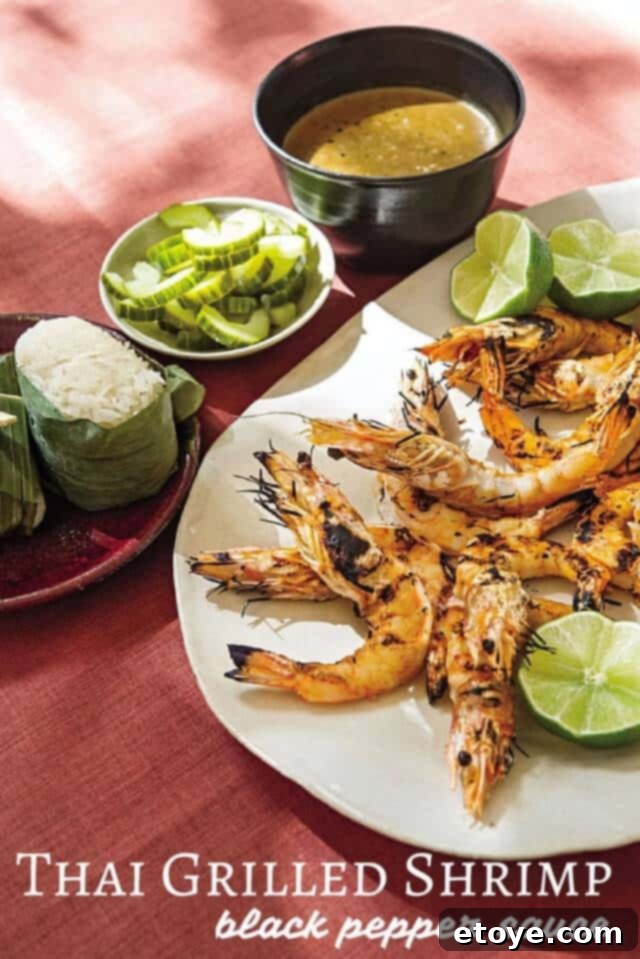 Sizzling Thai Grilled Shrimp with Zesty Black Pepper Sauce - An Easy Weeknight Meal
