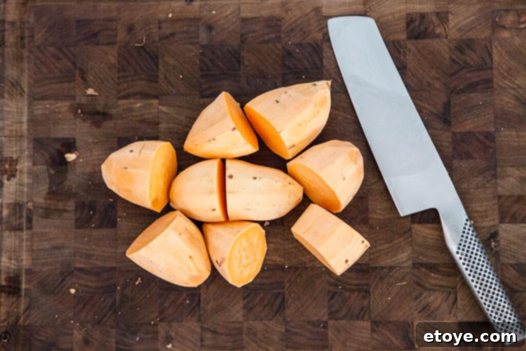 Sweet Potato Casserole Recipe - Peel & Cut Sweet Potatoes Sweet Potato Casserole Recipe - Peel & Cut Sweet Potatoes