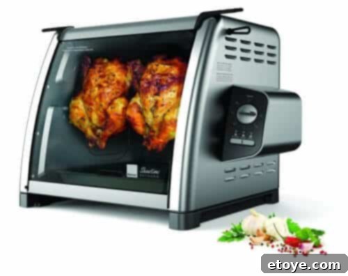 Perfect Rotisserie Prime Rib Roast Recipe 2 A home rotisserie oven in a kitchen setting