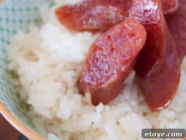 Win a Tiger JAJ-A55U Rice Cooker 3 Delicious Chinese sausage and rice cooked in a Tiger rice cooker