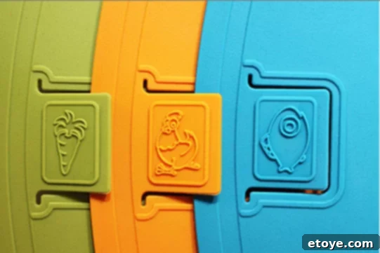 Enviroboards color-coded icons for different food types