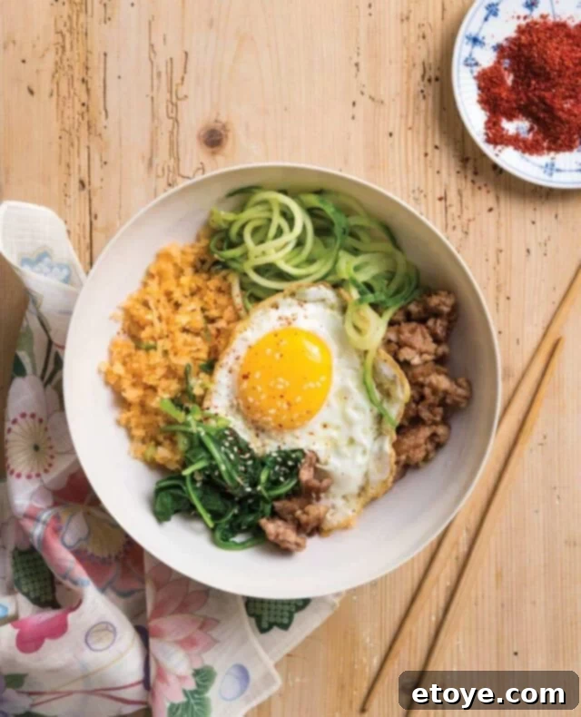 Healthy Bibimbap Recipe from Inspiralized Delicious Korean Bibimbap Recipe with Daikon Rice
