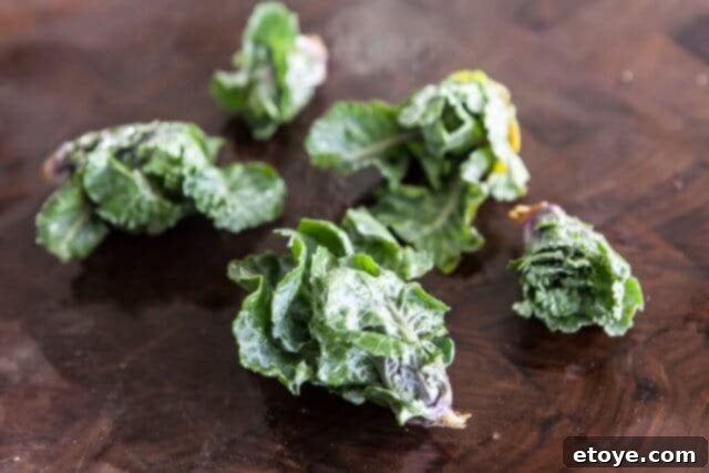 Roasted Garlic Parmesan Kale Sprouts 4 Preparing Kale Sprouts: Trimming and Halving