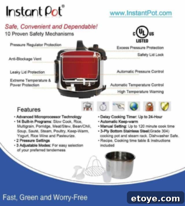 Detailed view of Instant Pot safety features and control panel, highlighting ease of use