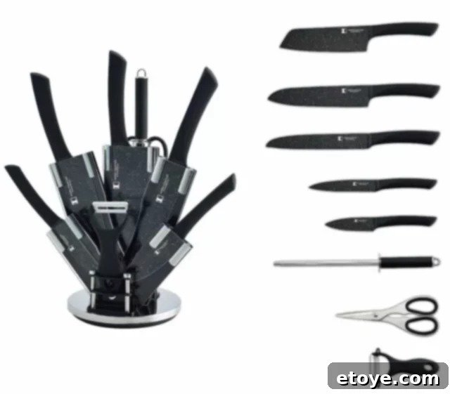 Imperial Collection Knife Set - Elegant Design with Rotating Stand