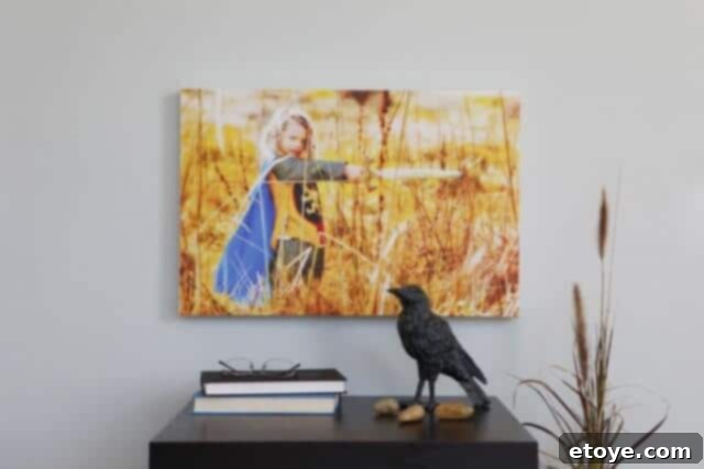 Enter to Win $200 from CanvasPop 6 A beautifully crafted CanvasPop canvas print hanging on a wall, showcasing its high-quality finish and decorative appeal.