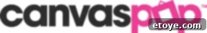 CanvasPop Logo, a recognized brand in custom photo printing.
