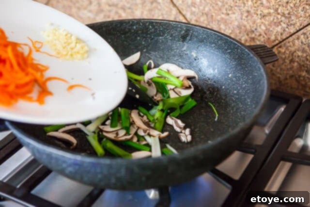 Korean Zucchini Noodle Recipe - Stir Fry Vegetables Stir-Frying Vegetables for Korean Zucchini Noodles