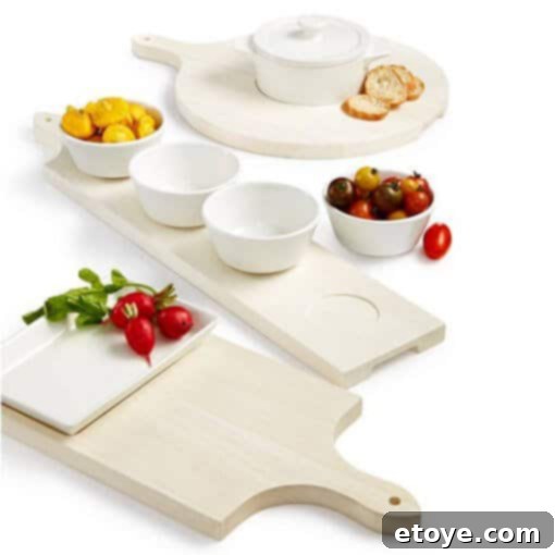 Savor Martha's Appetizers, Win a Paddleboard 3 Close-up of Martha Stewart's Appetizers Cookbook next to a sleek wooden paddleboard.