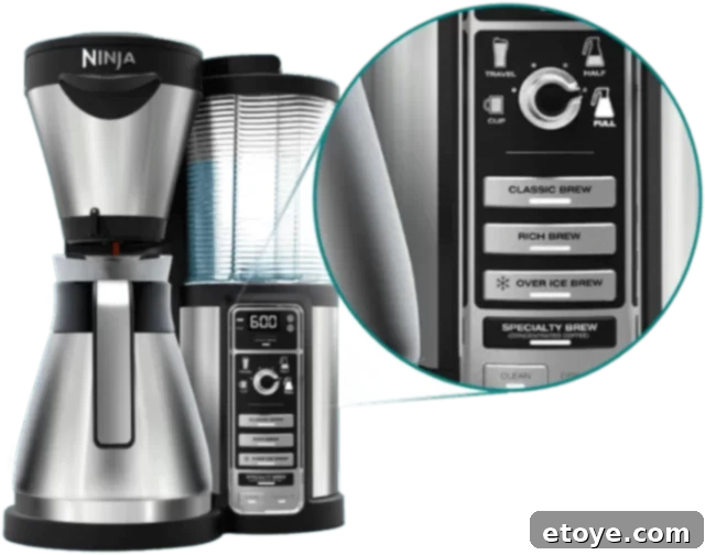 Ninja Coffee Bar with various brew options displayed Ninja Coffee Bar Review - Versatile Brew Settings for Every Coffee Lover
